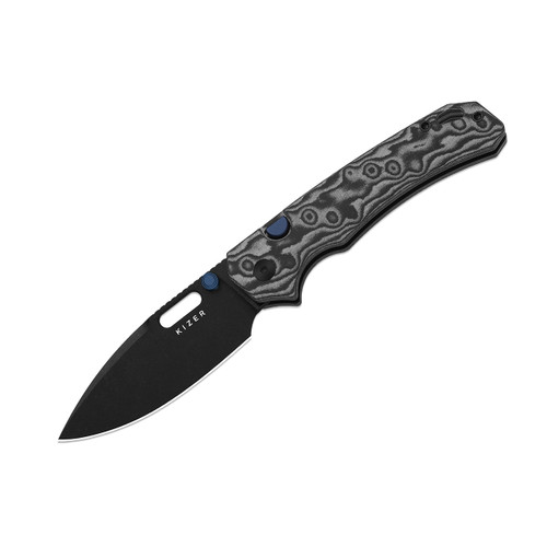 Kizer Outposter Vortex Pattern Micarta Black (V3802BDA2)