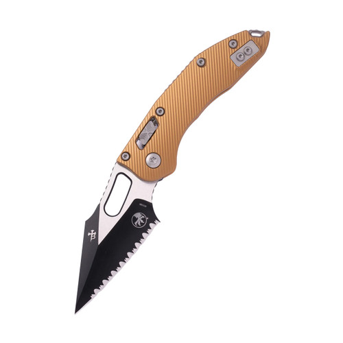 Microtech Stitch Ram-Lok S/E Black Serrated Fluted Aluminum Tan (169RL-3FLTA)