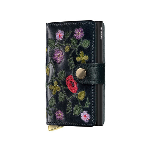 Secrid Premium Miniwallet+ Stitch Floral Black (MSt-Floral Black+)