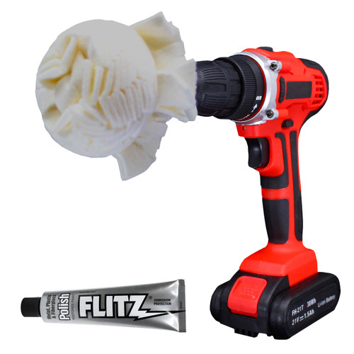 Flitz Mini 3" Buff ball with 1.7 oz Polish Tube - Clamshell (MINI10180-50)