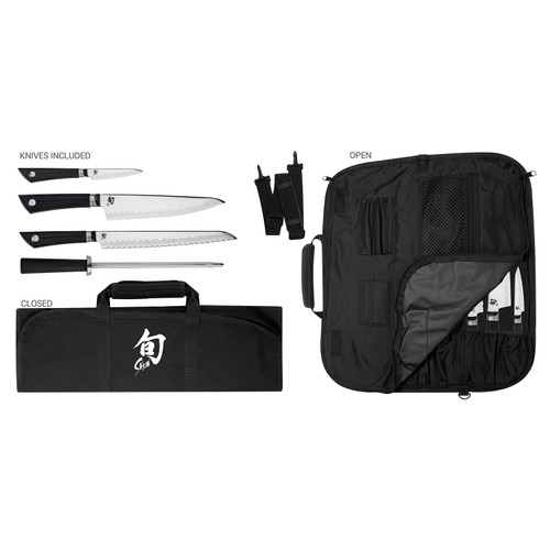 Shun VBS0600 Sora 6 Piece Basic Block Knife Set, TPE Polymer Handle