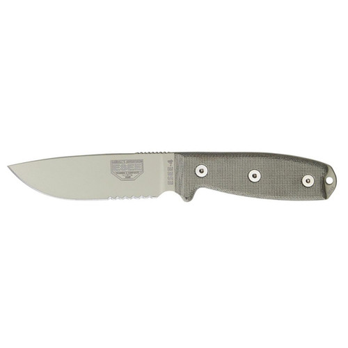 ESEE-4 Desert Tan Serrated Micarta with OD Sheath - ESEE-4S-DT | House ...