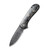 CIVIVI Elementum Shredded Carbon Fiber with Gold Damascus (C907C-DS1) open 