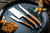 Laguiole Style de Vie Luxury Cheese Knife Set Olive Wood 3Pc (LuxKaasOlijf) lifestyle plate