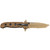 CRKT M16-14DSFG Desert Tan Tanto with Veff Serrations (M16-14DSFG) open clipside