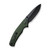 SENCUT Slashkin Micarta Green (S20066-3) open clipside