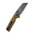 CIVIVI Amirite Damascus Clad Bead Blasted Ultem (C23028-DS1) open clipside