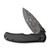 CIVIVI Button Lock Praxis Aluminum Black Damascus Clad (C18026E-DS1) half open