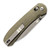Knafs Lander 2 Micarta Green (KNAFS-00274) closed clipside