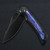 Kunwu Jericho PVD Black TC4 Raindrop Texture Timascus Inlay (K713T-R1-4) half