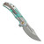 Kansept Orion Green Anodized Machined Satin Titanium (K1089B4) open clipside