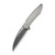 WE Knife Co Fluxor Titanium Polished Bead Blasted Damasteel (WE23071-DS1)