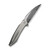 WE Knife Co Fluxor Titanium Polished Bead Blasted Damasteel (WE23071-DS1)
open clipside