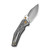 CIVIVI Limited Edition Wellmax Aluminum Grey Polished Clear Lexan Inlay (C24008C-1) open clipside