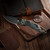 Vosteed Psyop Canvas Rag Burl Blue Current Micarta (A2235) lifestyle open