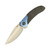 Reate TF-4 Carbon Fiber Black Crystalized Titanium Blue Bolster (TF-4-01) open