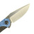 Reate TF-4 Carbon Fiber Black Crystalized Titanium Blue Bolster (TF-4-01) blade