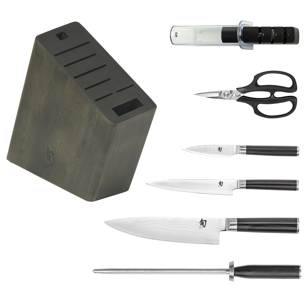 Shun Classic 7Pc Block Set with Sharpener HOK Exclusive - DMS0720