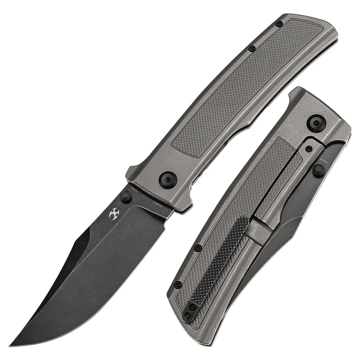 Kansept Bison Grey Anodized/Stonewashed Titanium with Frag
