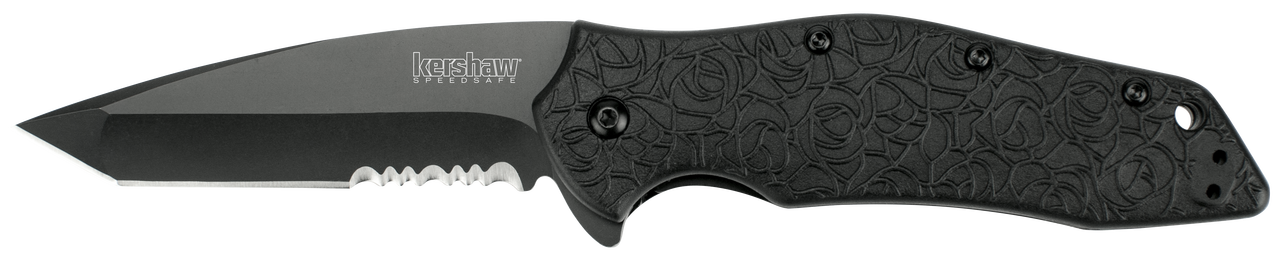 Kershaw Kuro - Partial Serration - 1835TBLKST | House of Knives Canada