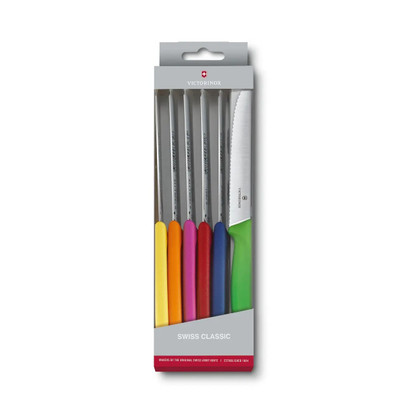 Victorinox Swiss Classic Multicoloured Tomato Table Knife Set 6pc (6.7839.6G)