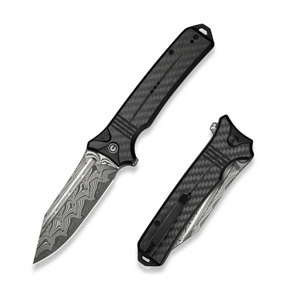 CIVIVI Neurohaptic Damascus G10 with Carbon Fiber Overlay (C23080-DS1)