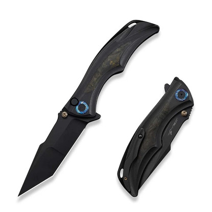 WE Tighe Down Black Titanium Integral with Black/Yellow Carbon Fiber Inlay (WE24054B-1)