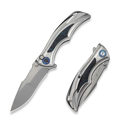 WE Tighe Down Grey Titanium Integral with Black/Blue Carbon Fiber Inlay (WE24054-1)