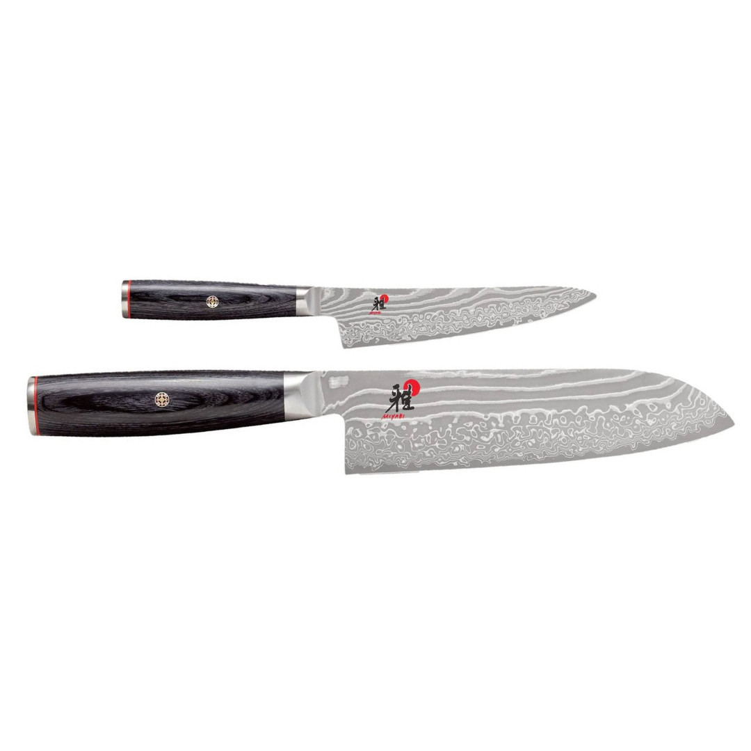 Miyabi Kaizen II 5000 FCD 2-Piece Santoku Set Stainless Steel, D-Shaped Handle