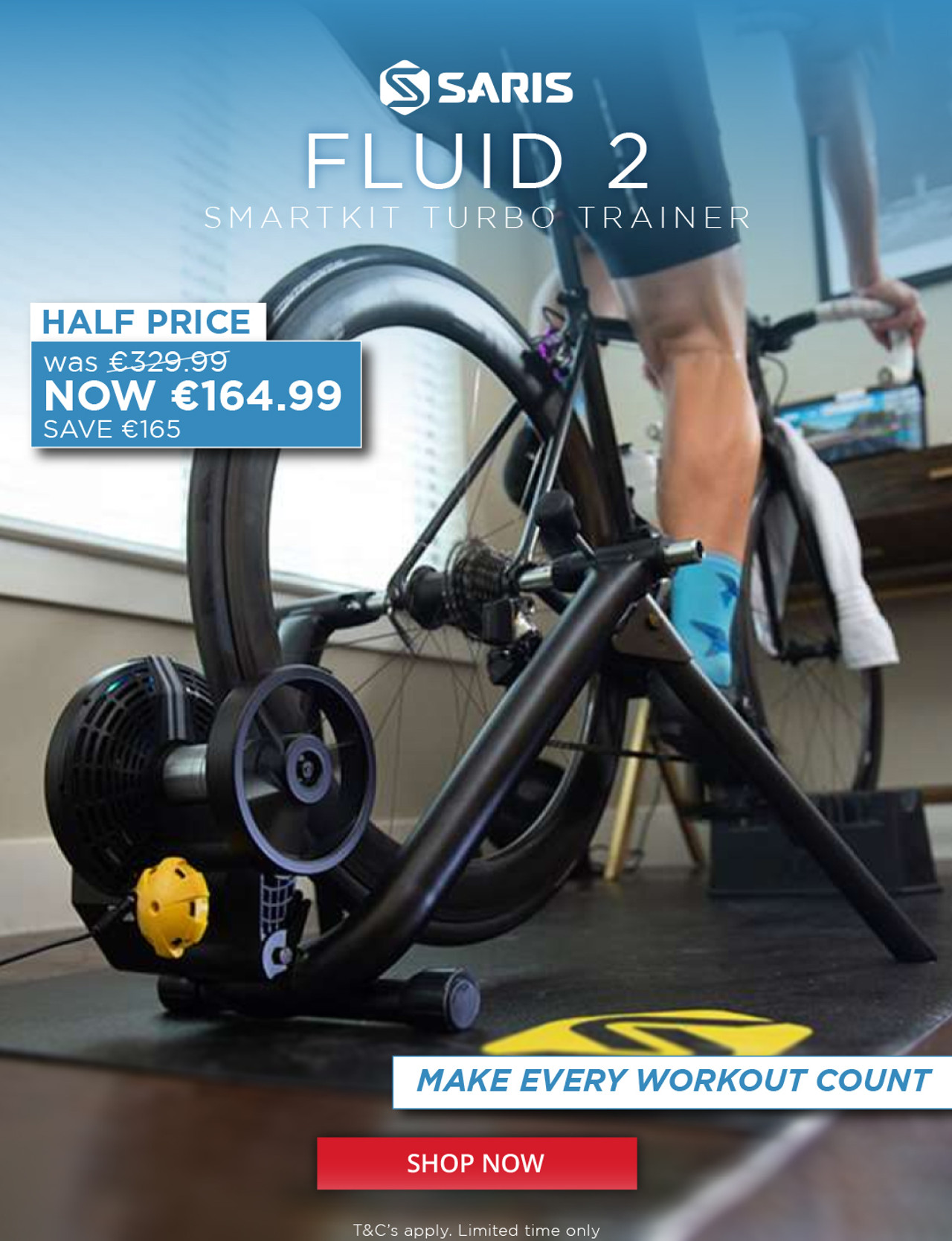 Saris Fluid Turbo Trainer now half price at Eurocycles Ireland