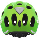 Back of the Abus Youn-I Kids bicycle helmet in green with reflective details and back LED Light for extra safety