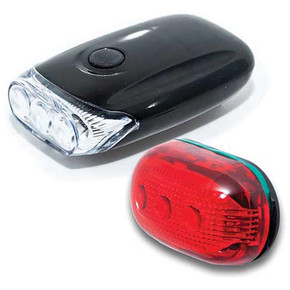Raleigh 3 LED Front + 5 LED Rear Bicycle Light Set