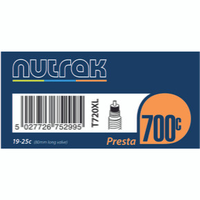 Nutrak Inner Tube with Presta Long valve 80mm - 700x19-25C - Eurocycles Ireland