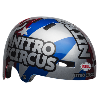 Bell Local BMX/SKATE Helmet NITRO CIRCUS GLOSS SILVER/BLUE/RED