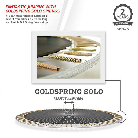 BERG Favorit Grey 270cm + Safety Net Comfort Trampoline - GoldSpring Solo