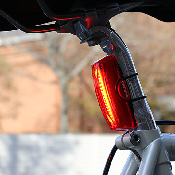 Cateye Rapid X2 Kinetic Usb Rechargeable Rear Light- Seatpost view light on