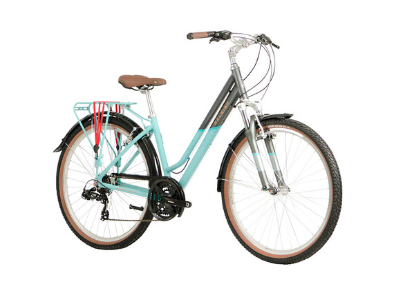 Raleigh Pioneer Trail Ladies Hybrid Bike - Aqua/Silver