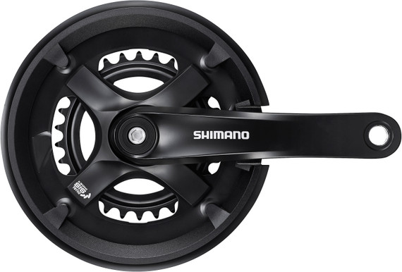 Shimano Tourney Chainset 46/30 , double, 7/8 speed, 170mm with chainguard - Eurocyles Ireland