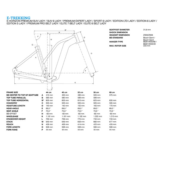 Bergamont E-Horizon Premium Pro Belt Lady geometry