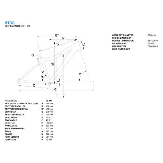 Bergamont Bergamonster 20 geometry