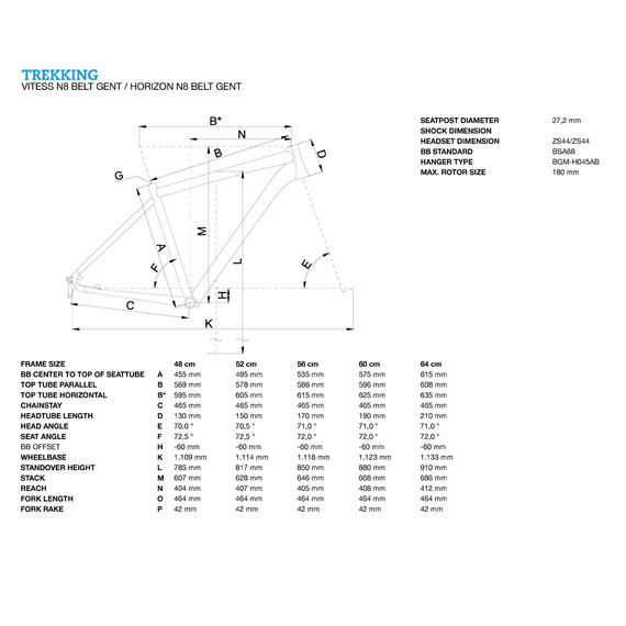 Bergamont Horizon N8 Belt Gent geometry