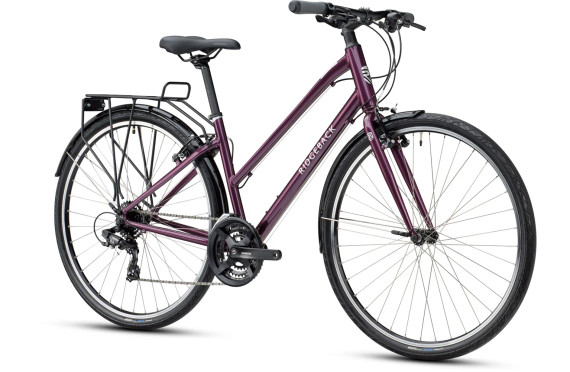 Ridgeback 21 Speed Open Frame Hybrid Bike-Purple