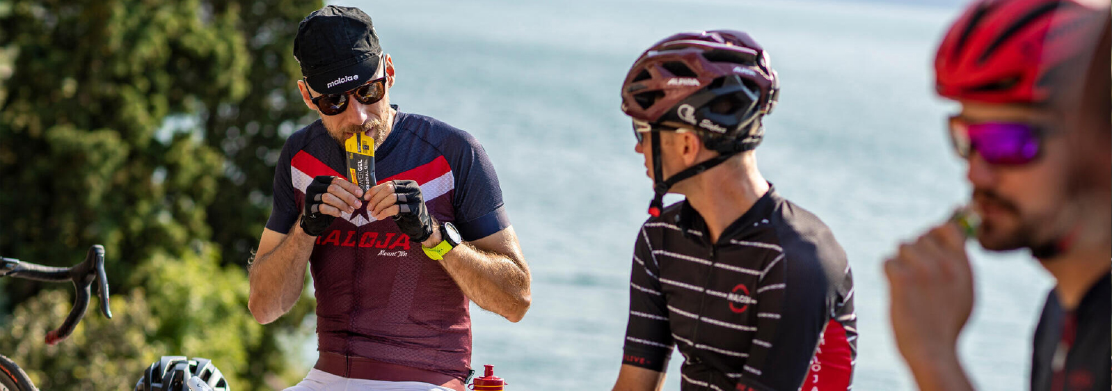 Cycling taking Powerbar gels during a ride - Eurocycles Ireland