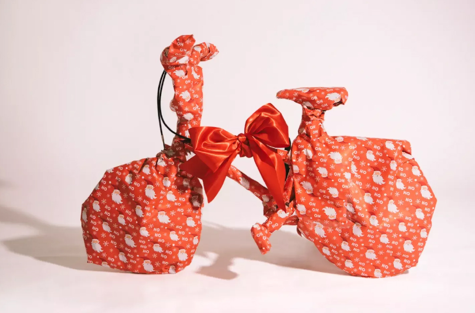 Bike fully gift-wrapped for Christmas - Eurocycles Ireland