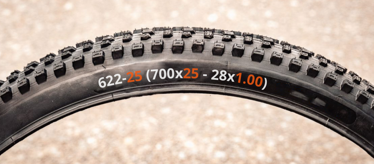 Tyre Sidewall markings indicating tyre size - Eurocycles Ireland