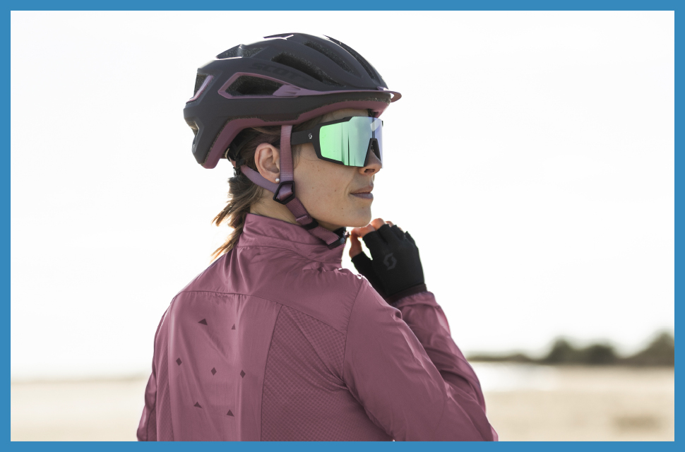 Woman wearing a road bike helmet - Eurocycles Ireland