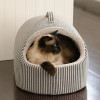 La Doggie Hamptons Stripe Hideaway Cat Bed