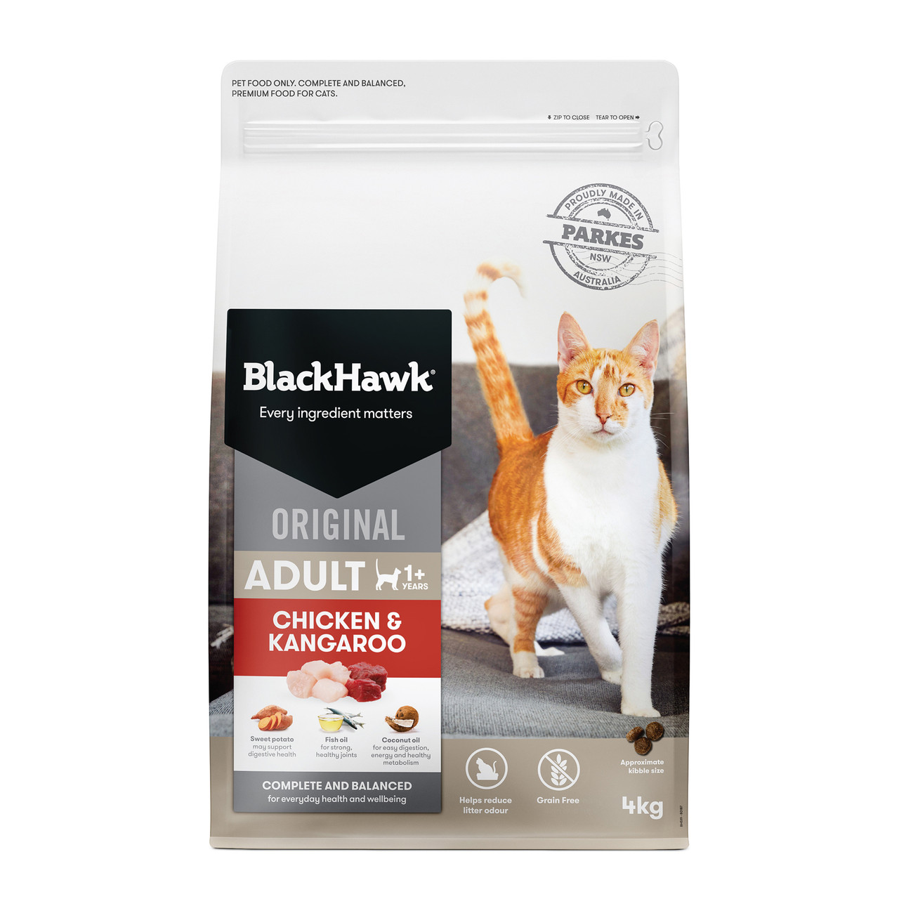 Black Hawk Original Chicken Kangaroo Dry Adult Cat Food: 2kg