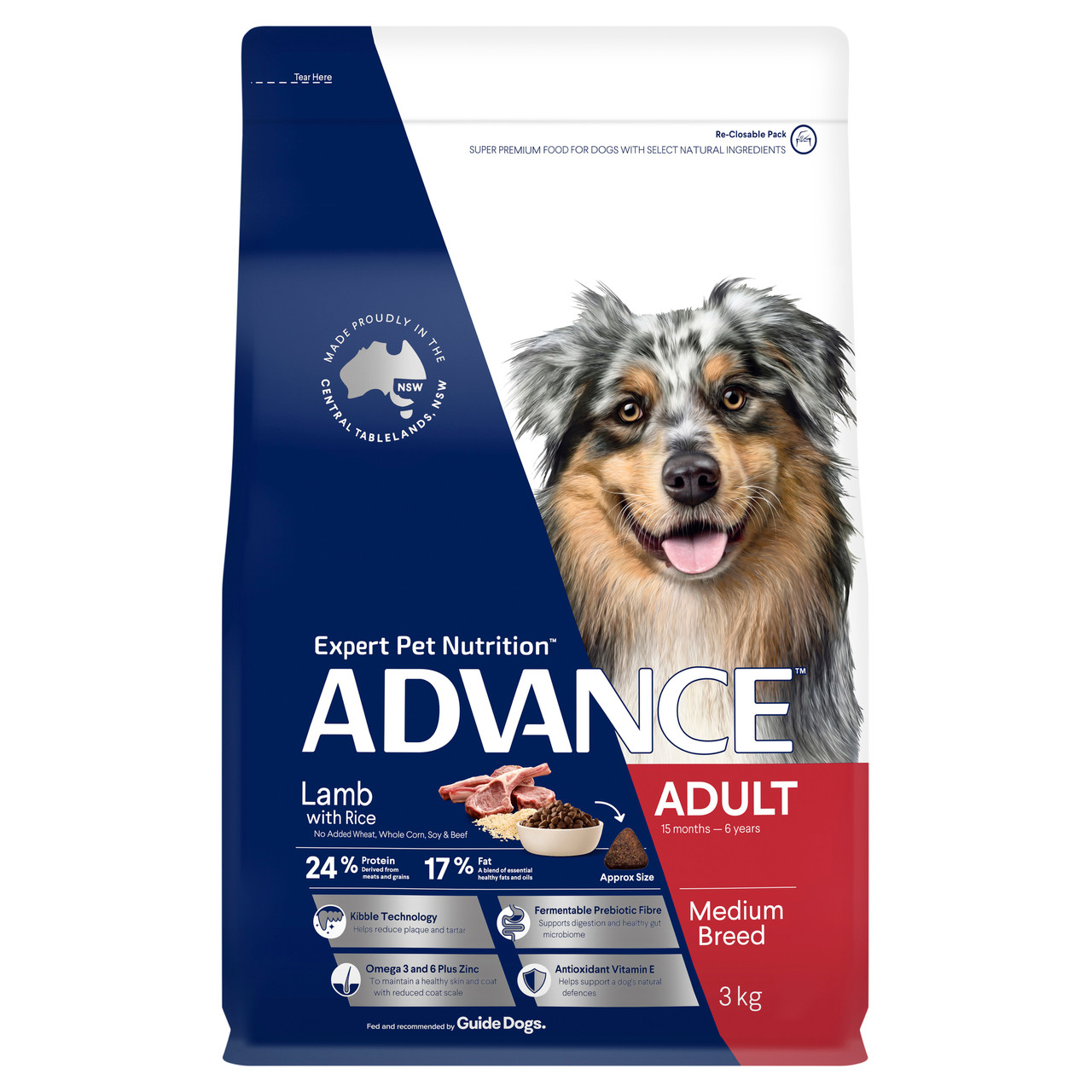 Advance Adult All Breed Dry Dog Food Lamb PetO