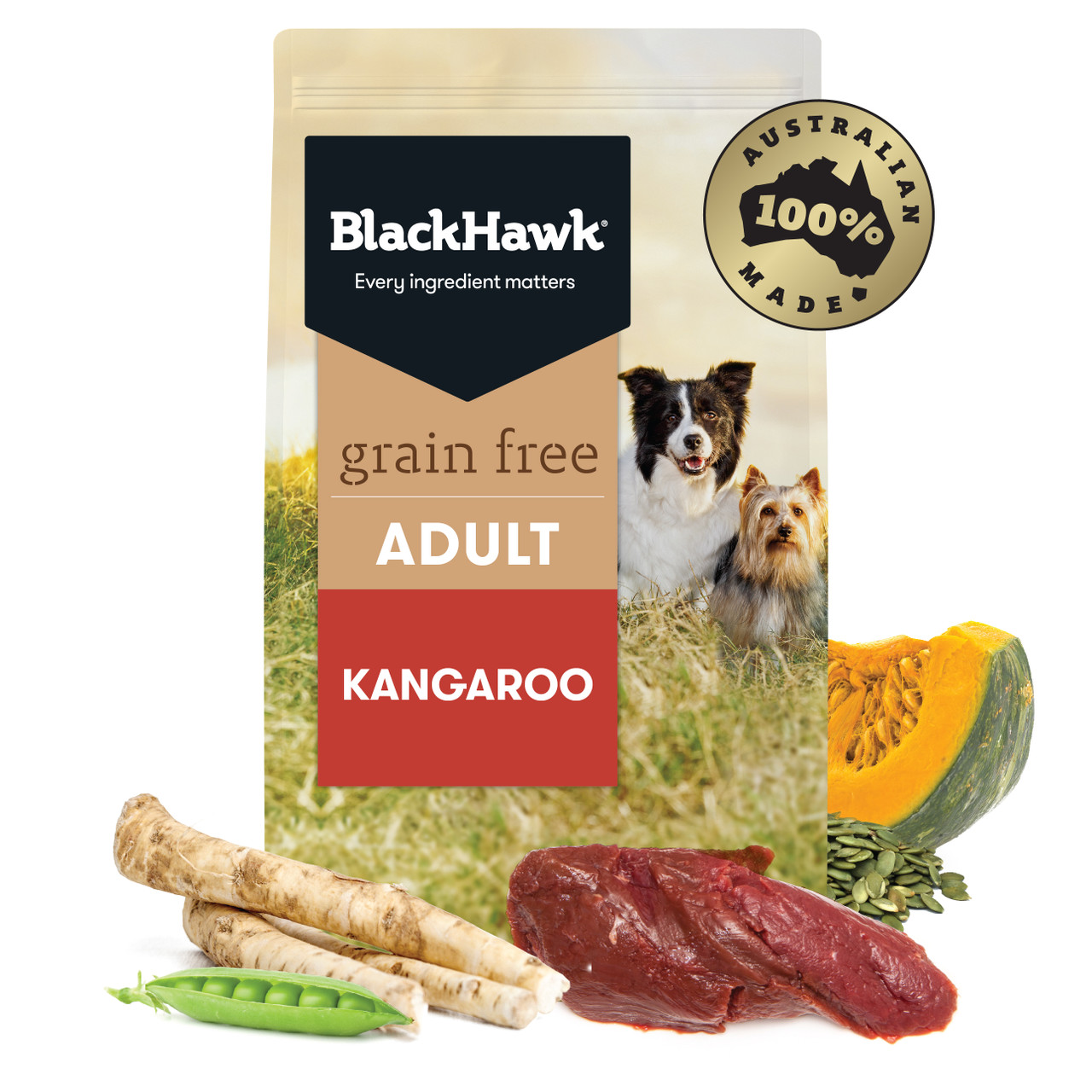Black Hawk Grain Free Kangaroo Dry Adult Dog Food: 15kg